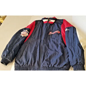Vintage 80's Atlanta Braves Bomber Jacket National League Size L Apex One